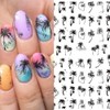 2 calcomanías 3D para uñas de estilo tropical, palmera de