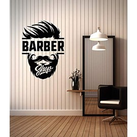 Vinyl Wall Decal Barbershop Logo Hair Cutting Salon for Men Stickers (3910ig)