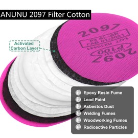 ANUNU Half Facepiece Respirator with Filters Against Dust Used in Painting, Woodworking, Welding, Cleaning