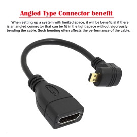 cablecc 90 Degree Down Direction Angled Micro HDMI Male to HDMI Female HDTV Adapter Cable for Tablet & Cell Phone