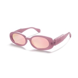 SOJOS Ocean Collection Retro Oval Polarized Sunglasses for Women Men Vintage Recycled Plastic Frame Eco-Friendly, Sunlight, Pink/Pink