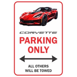 Panneau en aluminium Corvette (C7) Parking Only