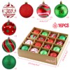 Unbreakable Christmas Baubles, Pack of 16, Plastic Christmas Tree Ornaments,