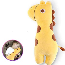 JFAN Seat Belt Cushion for Kids, Car Seat Belt Covers for Toddlers, Shoulder Pads for Baby Headrest Seat Belt Pillow (Giraffe)