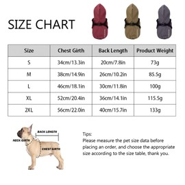 Blue Dream Island Dog Harness Raincoat, XL, Red, Polyester, Reflective Stripes, Suitable for Small Dogs