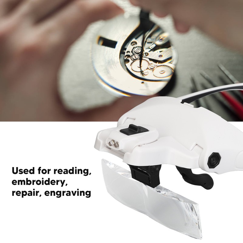 Eyeglasses Magnifier for Reading Embroidery Maintenance Carving LED Lens Magnifying