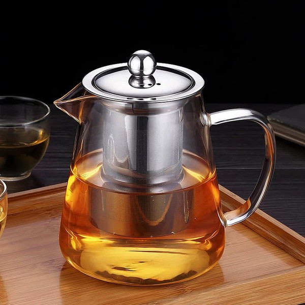 Mini Size Glass Teapot Tea Kettle-with Stainless Steel Removable Infuser