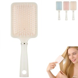 Sumneo Luminous Cushion Brush - Extra Gentle Anti-Pull Brush for Wet & Dry Hair, Detangling Brush with Head Massage for Long Hair in Bright Colours (Champagne Gold)