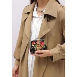 Sanxiner Cute Floral Buckle Coin Purses Vintage Pouch Kiss-lock Change Purse Wallets