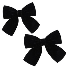 Hjiaruiky Hair Bows, 2pcs Handmade Velvet Bows for Girls Toddlers, Light Weight Hair Clips, Sturdy Alligator Clips, Black