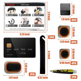 Bike Tire Repair Kit, Bicycle Inner Tube Puncture Patch Kits with Vulcanizing Patches, User Manual, Metal Rasp and Tire Lever, Bike Patch Kit for Mountain and Road Bike