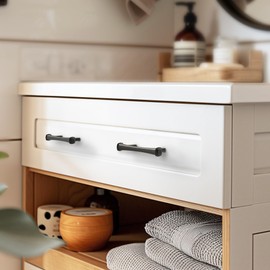 HESTIA HARDWARE 10 Pack Cabinet Handles 3 Inch, Simply Modern Cabinet Hardware and Antique Silver Cabinet Pulls | Kitchen Cabinet Pulls, Drawer Pulls and Knobs, Pewter Drawer Pulls (Z21.10.B)