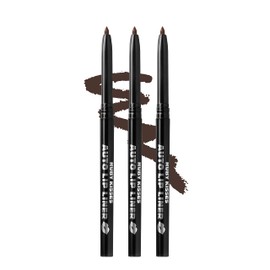 Ruby Kisses Auto Lip Liner Pencil (Dark Brown 3 Pack), Long Lasting & Non-Fading, Smooth Application, Non-Feathering with Rich Pigmented Color, No Sharpener Needed, Ideal for Full Lips Look