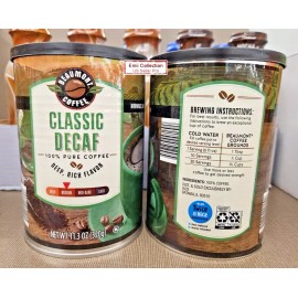 Beaumont Coffee Classic Decaf 100% Pure Coffee Deep Rich Flavor 11.3oz (2 Cans)