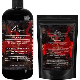 LaPew Baccarat Bundle – Carpet Deodorizer Powder & Scented Mop Soap Set – Odor Eliminator for Pet-Friendly Homes