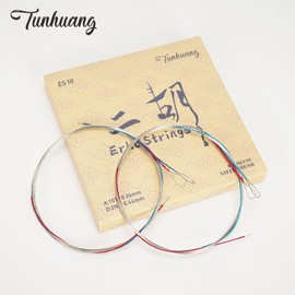 TUNHUANG Professional Erhu Strings 2 Sets – Inner 0.44mm & Outer 0.26mm – Durable Wire & Nylon Chinese Instrument Replacement Strings for Practice or Performance