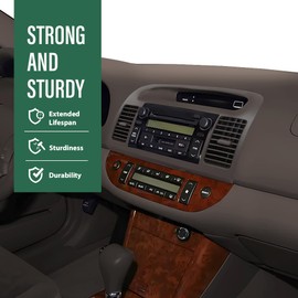 LQI Center Dash Radio Bezel AC Air Vents Upper Trim Compatible with Toyota Camry 2002-2006 Brown