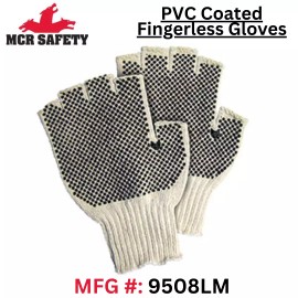 MCR Fingerless PVC Dotted String Knit Gloves (MCR - 9508LM) - Large - 1 Pair