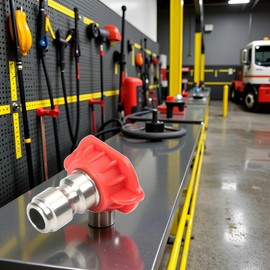 Pressure Washer Spray Nozzles Tip Red 0 Degree Spray Nozzles Tip Pressure Washer Spray Nozzle Tips, 1/4" Stainless Steel, Red 1Pc Pressure Washer Parts & Accessories (0 Degree, 2mm Orifice Diameter)