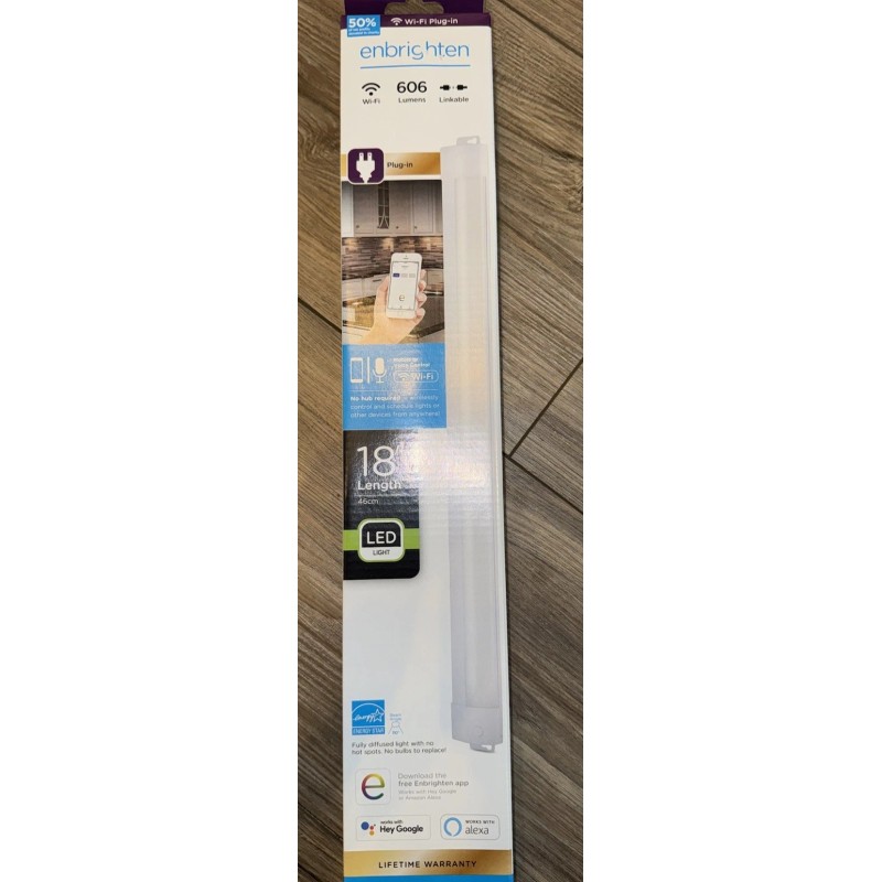 ENBRIGHTEN 18 in. Linkable LED Wi-Fi Under Cabinet Light 3000k