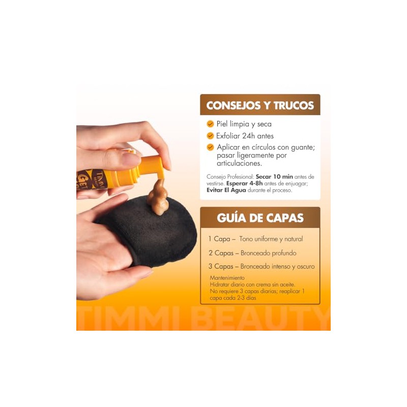 Self Tanner Express, Bronceado Natural Efecto Glow, Ligero, Sin Manchas