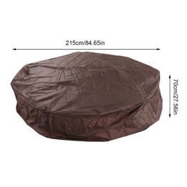 Tomotato Round Whirlpool Cover, Waterproof Swimming Pool Cover, Outdoor Spa Bath Cover, Protection Against Wind, UV Protective (215 x 70 cm, Coffee)