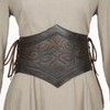 L'VOW Women Viking Belt Medieval Elastic Wide Brown Leather Belt