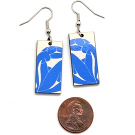 Matisse Blue Nude Earrings - Henri Matisse Cut Out Modern Dangle Earrings