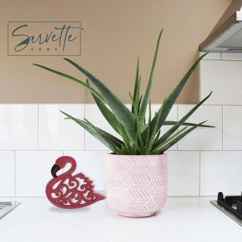 Cast Iron Pink Flamingo Trivets for Hot Dishes