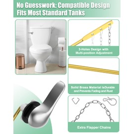 Toilet Flush Handle Replacement Kit: Front Universal Toilet Bowl Replacement Kit, Toilet Repair Kit Inside Tank Chain Flusher Handle Lever Replacement Parts Compatible with American Standard Mansfield | YULARA