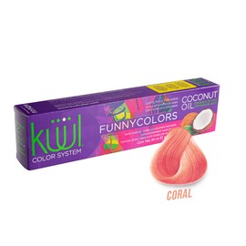 KÜÜL - Color System Funny Colors Tinte Semipermanente Cabello Color Coral 90 ml, con Aceite de Coco, Filtro UV y Colágeno, Prolonga Intensidad del Color, Aporta Hidratación, Brillo y Sedosidad