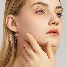 Dream Catcher Earrings 925 Sterling Silver Lotus Dreamcatcher Dangle Tassel Earrings Feather Jewellery for Women