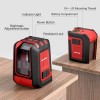 Meterk 49FT Red Cross Line Laser Level Self Leveling Measure