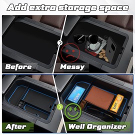 Sunsdrew for 2024 2025 Toyota Land Cruiser Center Console Organizer Insert Console Tray Land Cruiser ABS Armrest Storage Box for 2024 2025 Land Cruiser Accessories