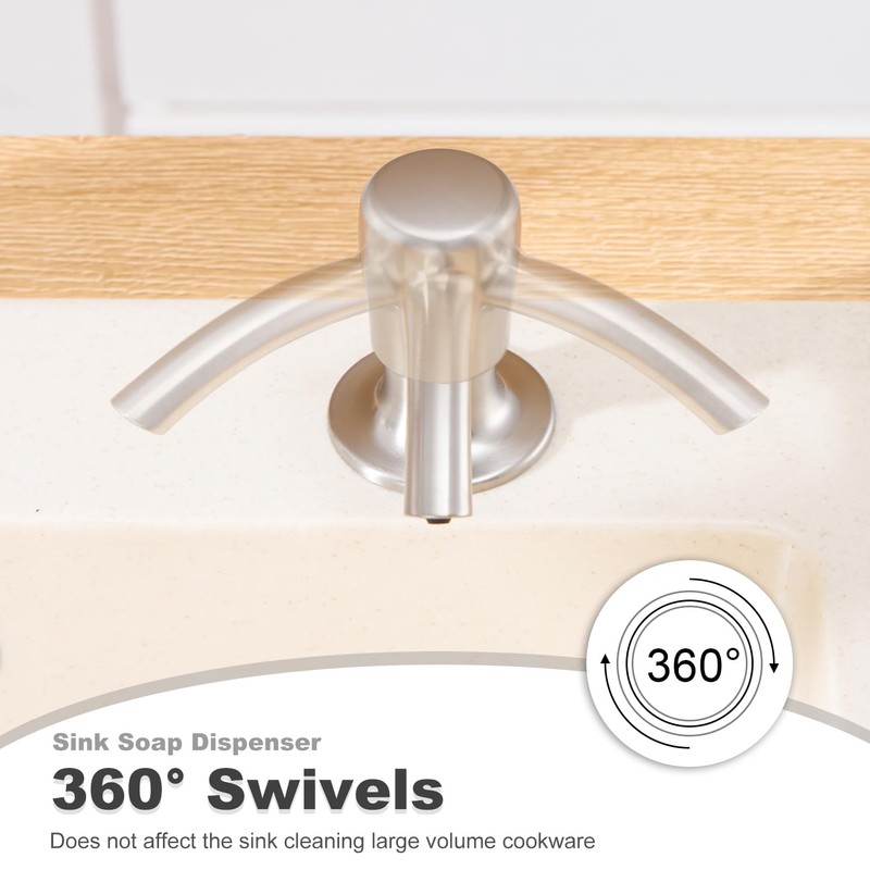 GAGALIFE Kitchen Sink Soap Dispenser with 17 OZ Large Bottle