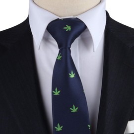 AUSCUFFLINKS Sports & Speciality Ties | Neckties for Men | Woven Skinny Neck Ties | Present for Work Colleague, Weed