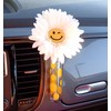White Daisy Happy Face with Suction Vase - Compatible with