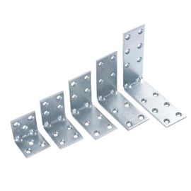 ORTAVA Angle Connector 30 x 30 x 30 mm, Pack of 10 Cold Rolled Steel Galvanised Angle Thickened 3 mm, Heavy Duty Metal Angle 90 Degree L Brackets Corner Angle for Furniture, Chair, Cabinets, Table