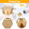 Dilightnews Pack of 2 Small Gold Brass Blanking Plugs 3/4