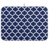 Navy Blue Trellis Lattice Dish Drying Mat for Kitchen Counter