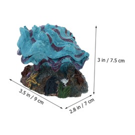 Mobestech 2Pcs Scallop Fish Tank Bubbler Decoration Underwater Ornaments for Aquariums Fadeless Resin Crafts Compact Design for Enhanced Fish Vitality