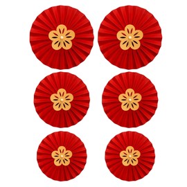 HAMILO Paper Fan, Decoration, Decoration, Japanese Style, Plum Blossoms, Weddings, Hinamatsuri, Set of 6