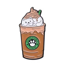 Catpuccino Cat Coffee Pin Badge