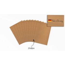 Brandalo® Vegan Leather - Washable Paper - 12 Sheets 21 x 30 cm at 0.55 mm Thickness - Washing Paper - Leather Paper - Handmade Label Design - DIY for Sewing, Crafting, Plotting, Printing etc.