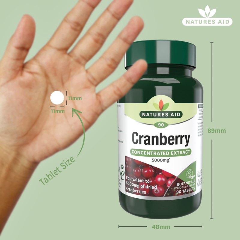 Natures Aid Cranberry 200mg – High Strength Tablets – Supports