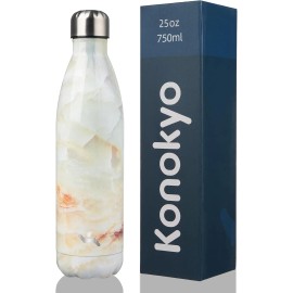 Konokyo Insulated Water Bottles,25 Oz Double Wall Stainless Steel Vacumm Metal Flask for