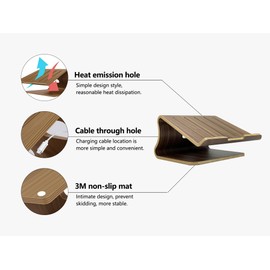 Wood Laptop Stand, Laptop Stand Wood, Wooden Laptop Stand, Suitable for Most laptops Heat Dissipation Shelf & Home Decor Office Must-Haves Desk Organiser(Walnut)