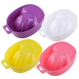 OHPHCALL 4pcs Nail Art Soak Bowl for Manicure Care Random Nail Treatment Bowls for Removal Cuticle Nourishment for Home Salon Use