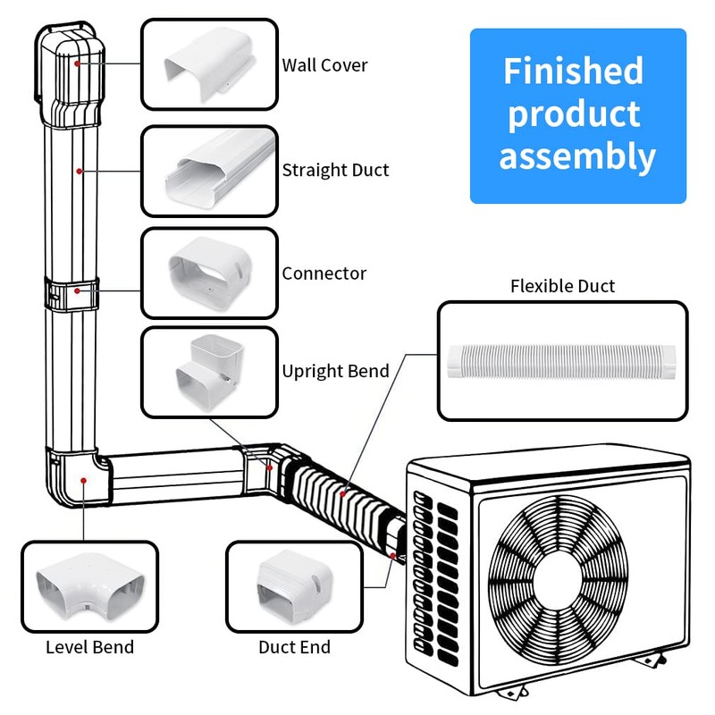 Cestluck 4'' 17 Ft Mini Split Line Cover Set Kit,