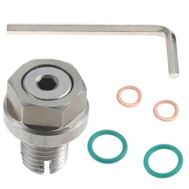 PETCHOR M12.1-1.5 x 15mm Oversize Piggyback Oil Drain Plug, Stainless Steel Self Tapping Oil Pan Thread Repair Kit, with O-Ring